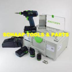 Accu Schroefboormachine T 18+3 Set met accu's lader hoek- en excenteraanzetstuk in Systainer³ DF M 187 | 577609